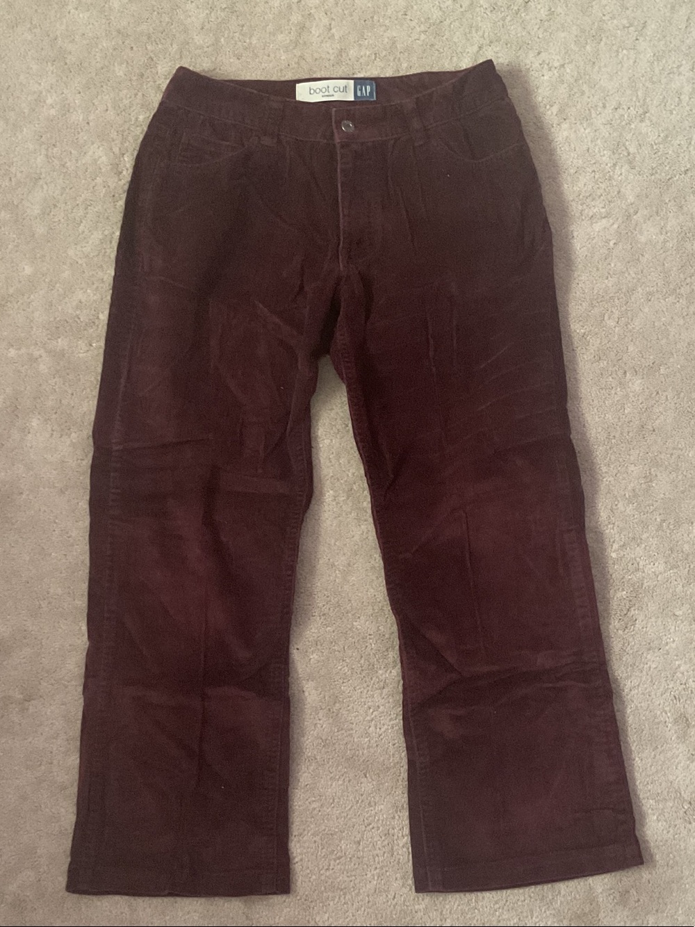 GAP Women’s Corduroy Boot Cut Pants - Deep Burgundy